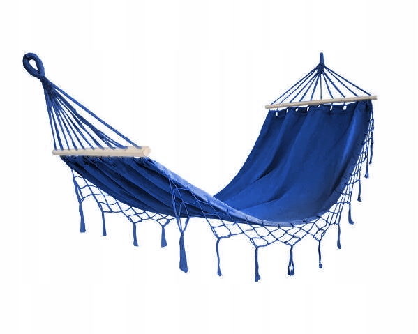 HAMAK OGRODOWY BOHO MAKRAMOWY DRĄŻEK PAŁĄK JEDNOOSOBOWY POKROWIEC BEŻOWY