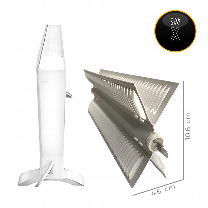 Grzejnik elektryczny szklany konwektorowy Glow 2500W LED WiFi Tuya biały