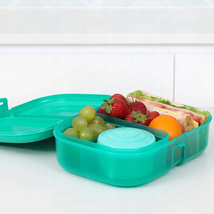 LUNCH BOX ŚNIADANIÓWKA Z PRZEGRÓDKAMI SISTEMA BOX POJEMNIK JEDZENIE 1100ml