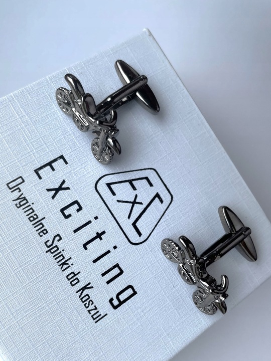 Czarne spinki do mankietów EXC Motocykl Motor Cross Enduro KTM Racing Tytan