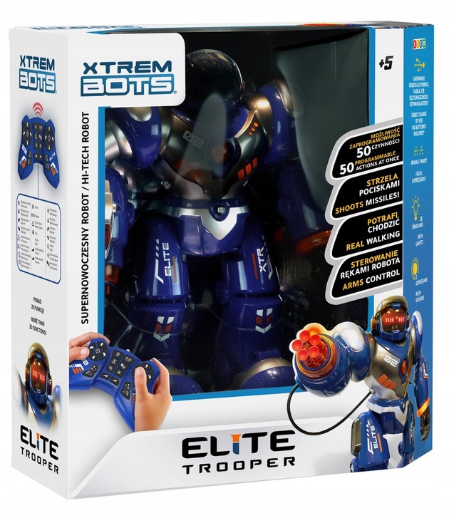 TmToys XTREM BOTS ELITE TROOPER Robot do nauki programowania Z AKUMULATOREM