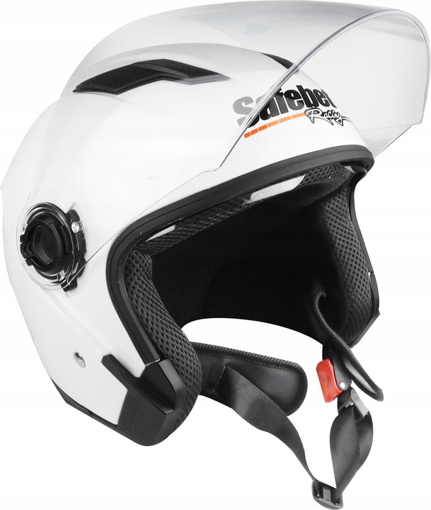 KASK MOTOCYKLOWY OTWARTY SKUTER QUAD ATV GOKART ROLKI BIAŁY BLENDA SZYBA M