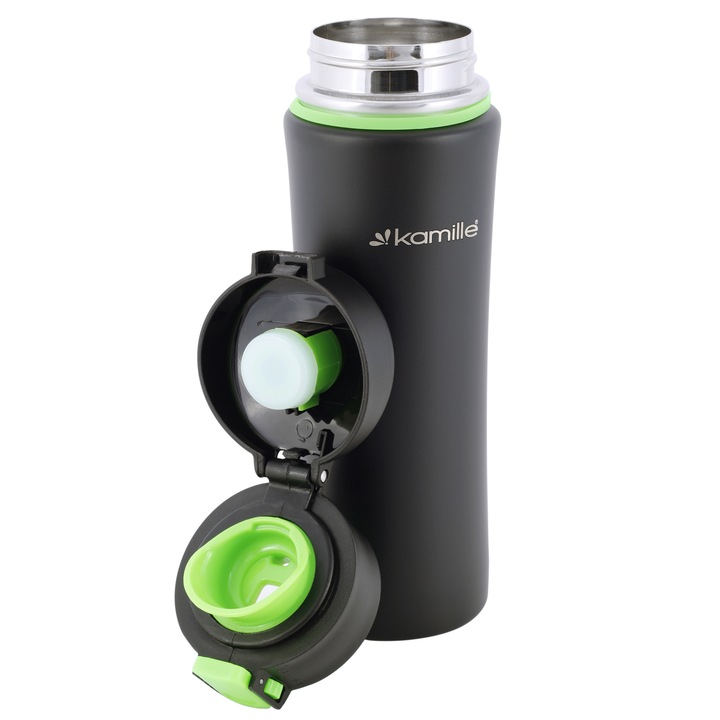 KUBEK TERMICZNY TERMOS STALOWY 100% SZCZELNY pojemny bidon KAMILLE 500 ml