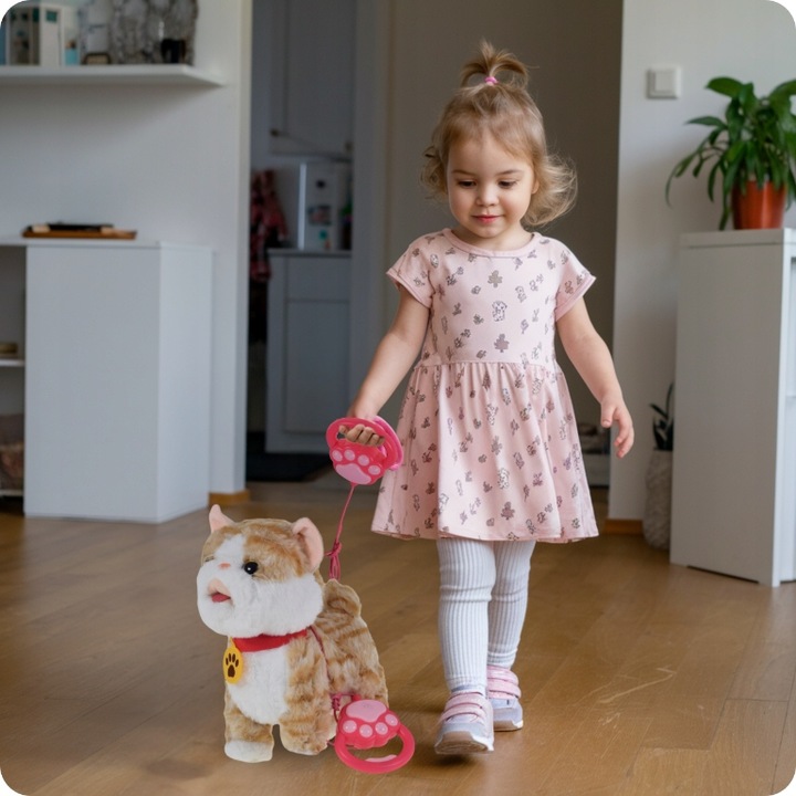 KOTEK INTERAKTYWNY NA SMYCZY MIAUCZY CHODZI GRA