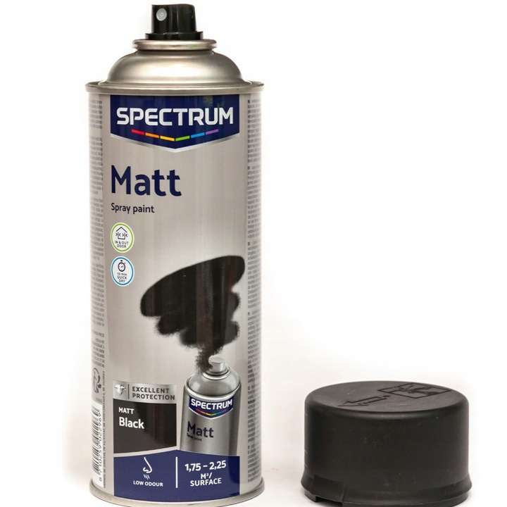2x FARBA LAKIER do METALU DREWNA w Sprayu CZARNY MAT Szybkoschnąca spray