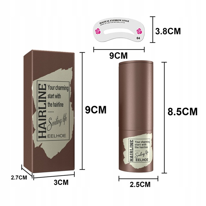 Stempel do brwi 24 szablony pomada Czarny brązowy