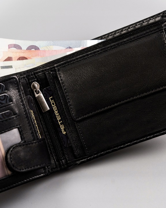 Portfel Peterson skóra naturalna elegancki skórzany z ochroną kart RFID