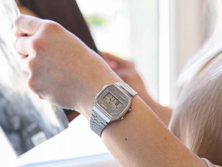 ZEGAREK CASIO A168WEPC-7AER VINTAGE COLLECTION x PAC-MAN RETRO SREBRNY