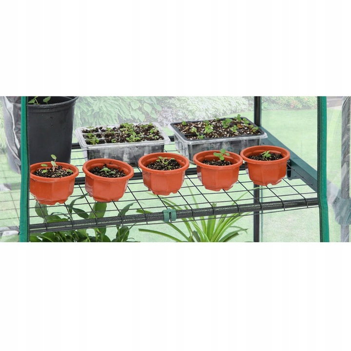 MINI SZKLARNIA FOLIA BALKONOWA 4 Półki 160x70x50cm Rośliny Kwiaty Sadzonki