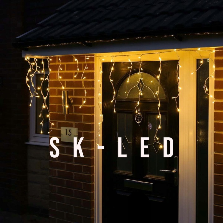 KURTYNA 200 LED 9,5m SOPLE GIRLANDA ŚWIETLNA LED BIAŁA CIEPŁA PROGRAMATOR