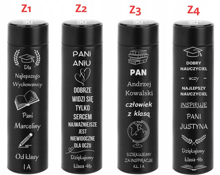 KUBEK TERMICZNY Termos LED GRAWER DO HERBATY KAWY Prezent Na URODZINY LOGO