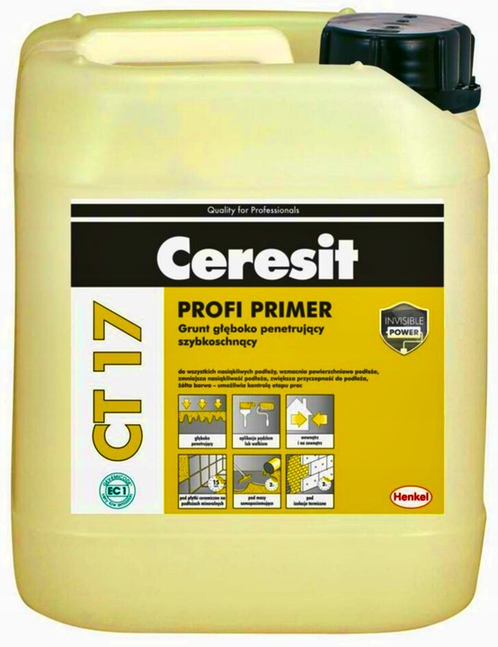 Grunt Głęboko Penetrujący Ceresit CT17 5L Profi Primer Szybkoschnący