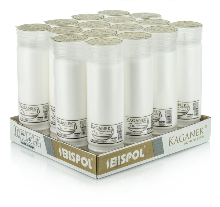 Wkłady do zniczy 16szt Bispol Kaganek 7dni 22,5cm (K7)