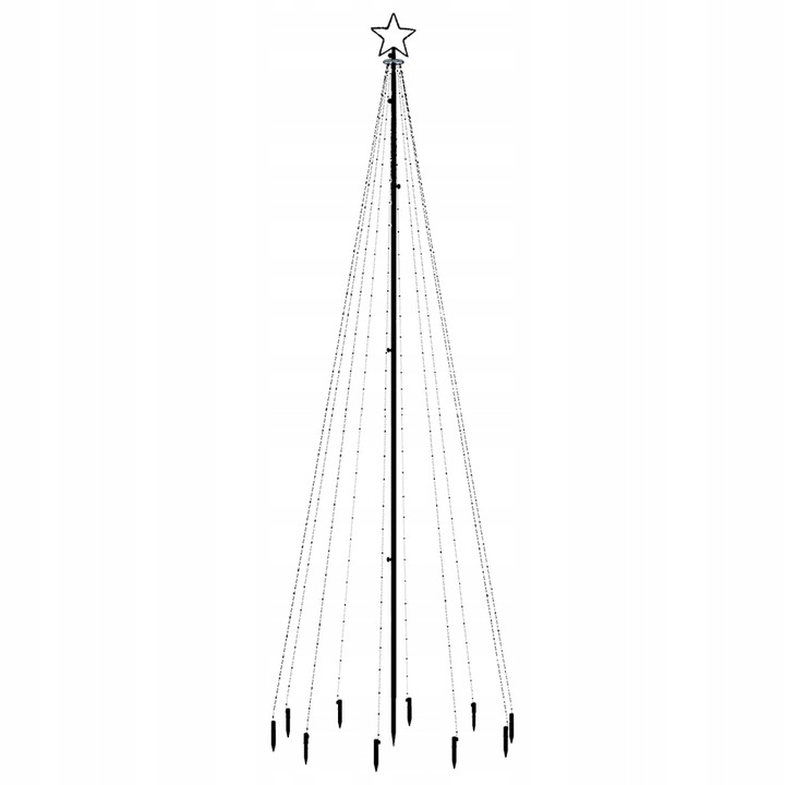 Choinka z kołkiem gruntowym, 310 niebieskich LED, 300 cm
