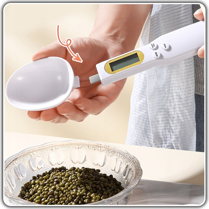 WAGA ELEKTRONICZNA KUCHENNA DO KUCHNI ŁYŻKA MIARKA Z WAGĄ