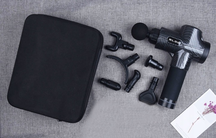 PISTOLET DO MASAŻU PLECÓW CIAŁA STÓP MASAŻER MASSAGE GUN 10 KOŃCÓWEK ZESTAW