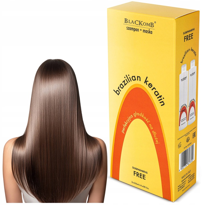 Szampon + Odżywka Po Keratynowym Prostowaniu Włosów BEZ SLS Zestaw 2x250ml