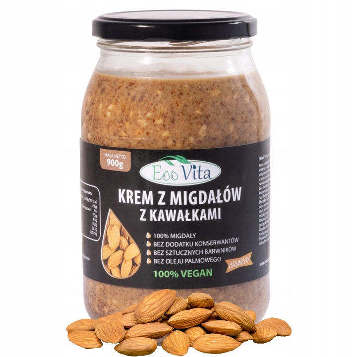 Pasta masło z migdałów migdałowe CRUNCH 900g