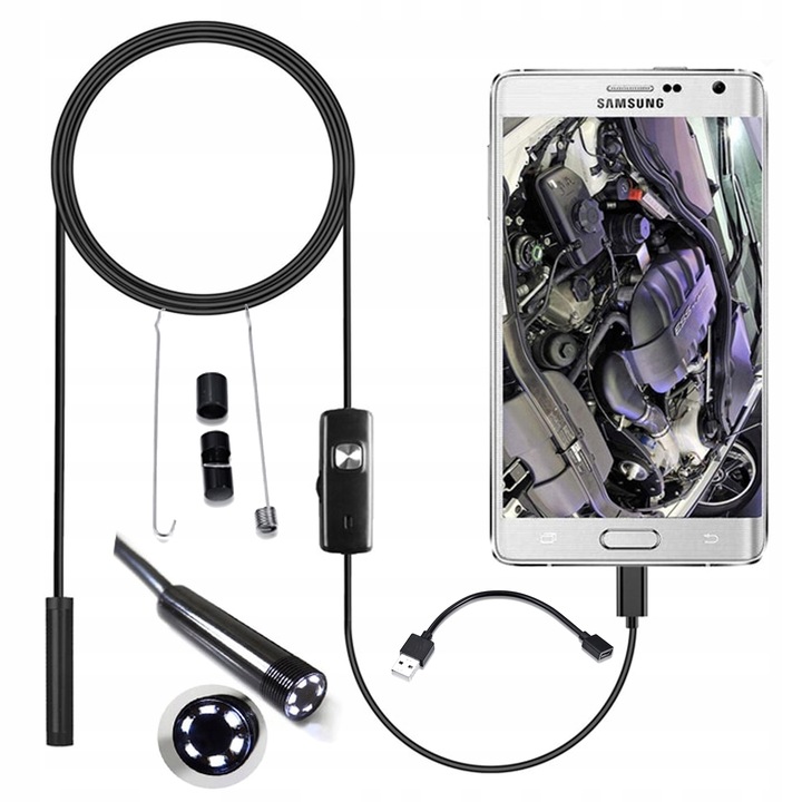 ENDOSKOP KAMERA INSPEKCYJNA ANDROID USB-C 5M LED USB-C 3w1