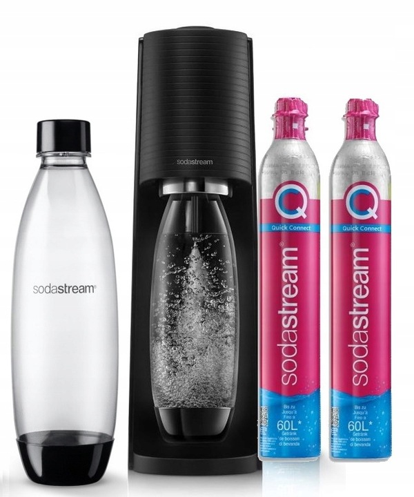 Saturator wody gazowanej Sodastream TERRA czarny butelka 2x nabój