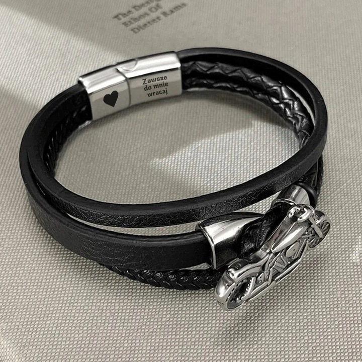 Bransoletka z Grawerem – Motocykl CHOPPER – Prezent dla Motocyklisty Biker