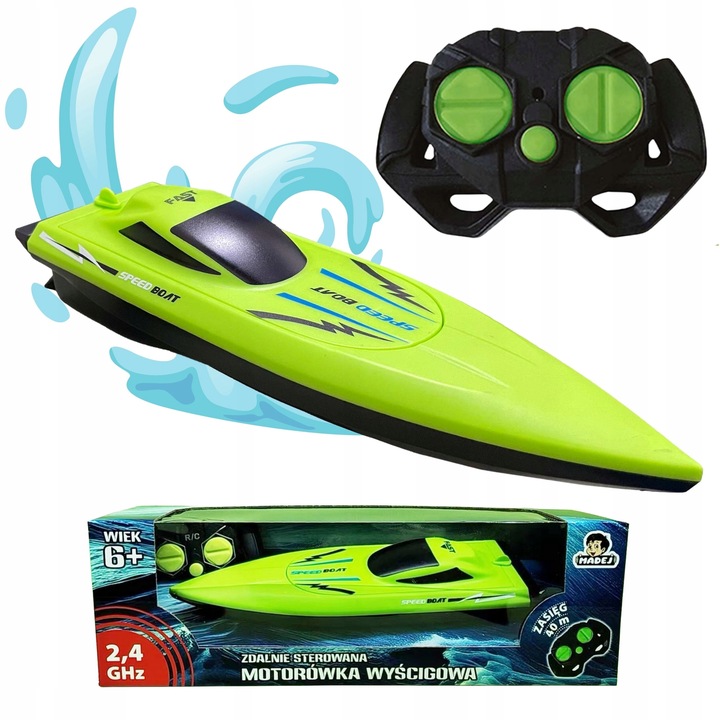 ŁÓDKA ZDALNIE STEROWANA ŁÓDŹ SPEED BOAT 4 KANAŁY 2.4GHZ 26,5CM MOTORÓWKA RC
