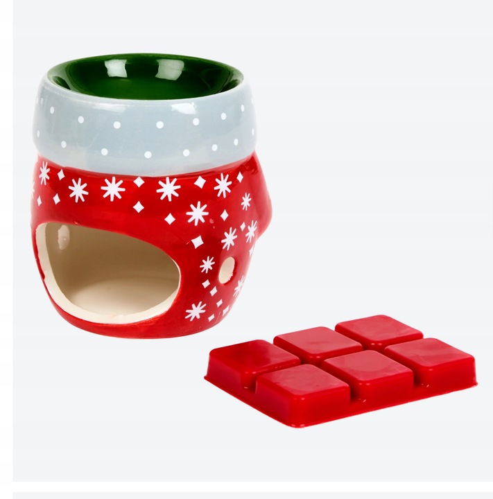 Ceramiczny kominek + wosk zapachowy piernik Mikołaj kominek tealight GRATIS