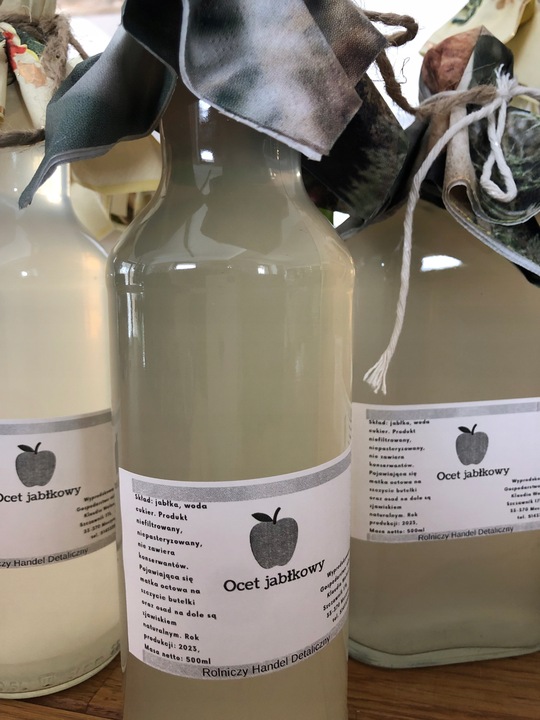 OCET JABŁKOWY BIO NIEFILTROWANY ŻYWY NIEPASTERYZOWANY MATKA OCTOWA 500 ml