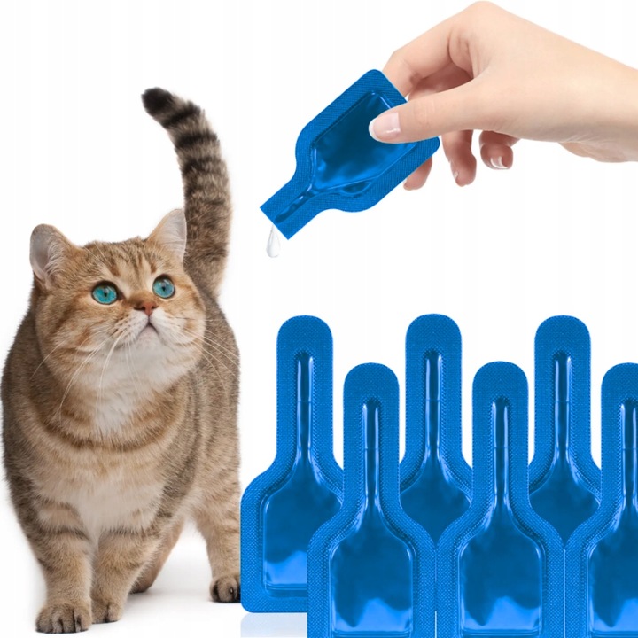 PREPARAT NA PCHŁY I KLESZCZE DLA KOTA NA PÓŁ ROKU KROPLE 6 SZT DIMETHICON