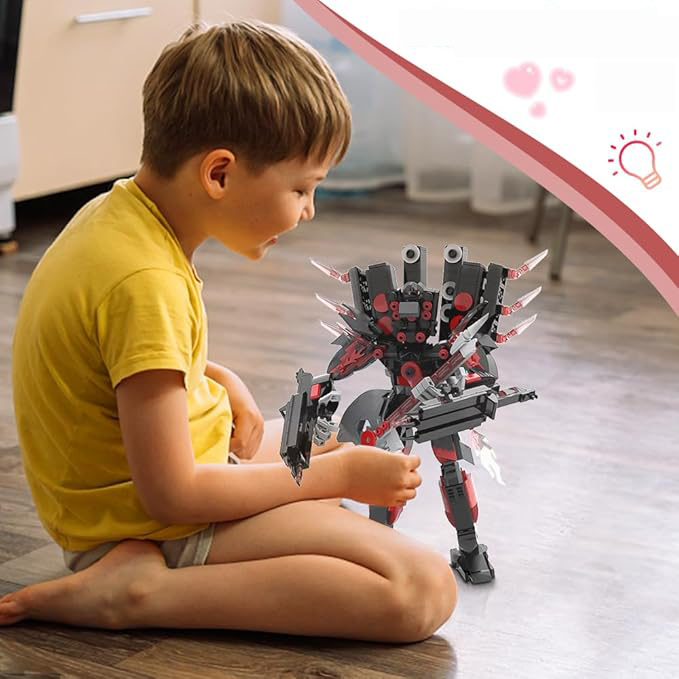 SKIBI TOILET TOY BRICKS SERIES KLOCKI BUDOWLANE, TOILET MAN SPEAKER MAN