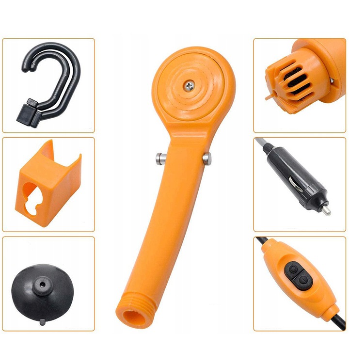 PRYSZNIC TURYSTYCZNY KEMPINGOWY POD NAMIOT 12V 60W PRZENOŚNY NATRYSK POLOWY