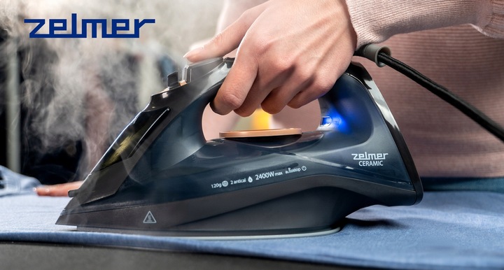 ZELMER ŻELAZKO PAROWE PAROWNICA UBRAŃ SAMOCZYSZCZĄCE CERAMICZNE 2400W