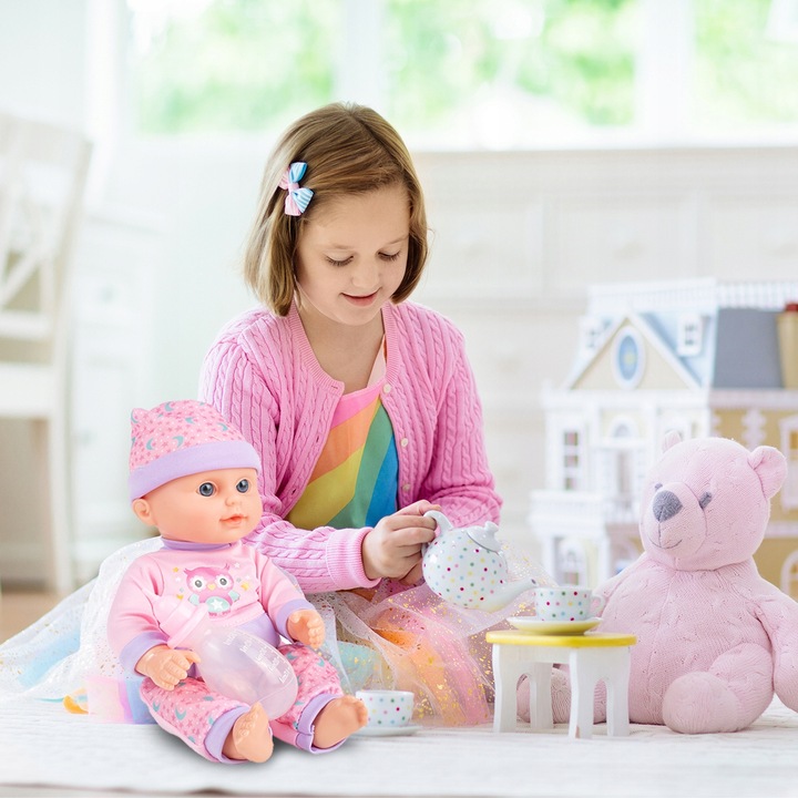 LALKA BOBAS W PIŻAMCE 31CM INTERAKTYWNA PIJE SIUSIA GAWORZY DLA DZIEWCZYNKI
