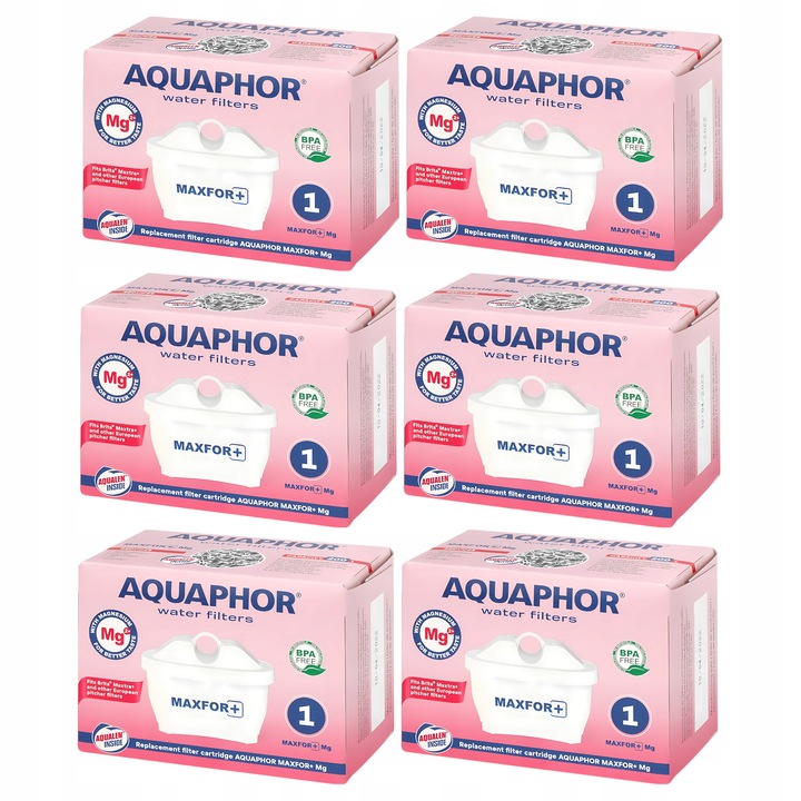 Wkład filtrujący filtry do wody AQUAPHOR MAXFOR+ 6 filtrów z magnezowych Mg