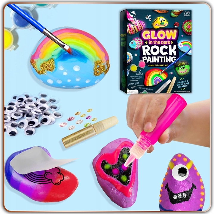 Kamienie do Malowania Zestaw dla Dzieci Farby Kreatywna Zabawka Rękodzieło