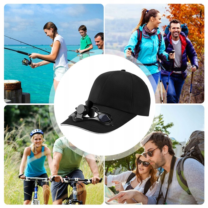 CZAPKA Z DASZKIEM Z WIATRACZKIEM SOLARNYM CHŁODZĄCA ZASILANA SŁOŃCEM