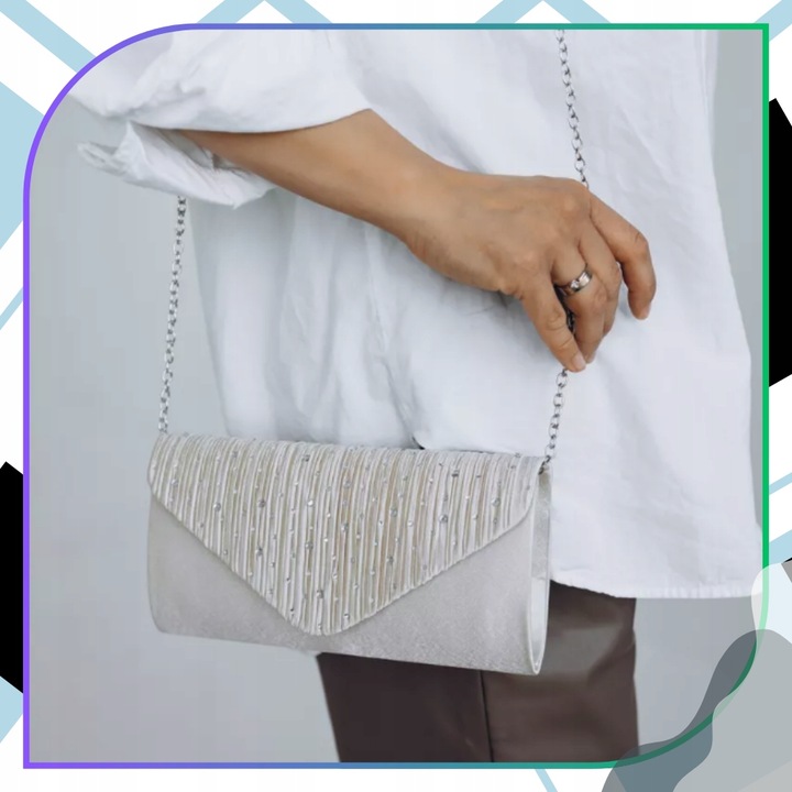 Torebka Kopertówka Błyszcząca Wizytowa Wieczorowa na ramię damska elegancka