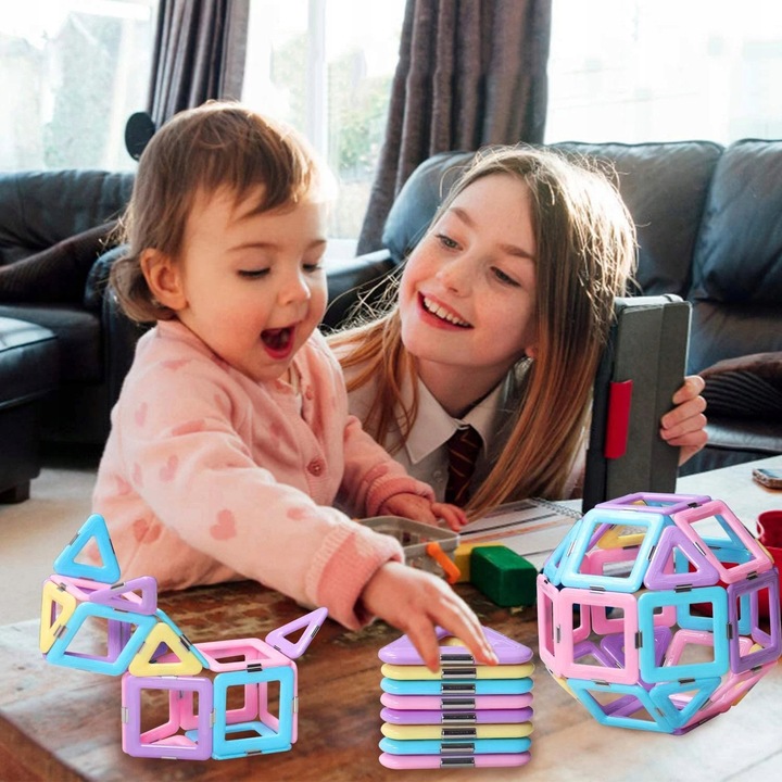 MAGNETYCZNE KLOCKI KONSTRUKCYJNE, 40 KLOCKÓW MAGNETYCZNYCH DLA DZIECI