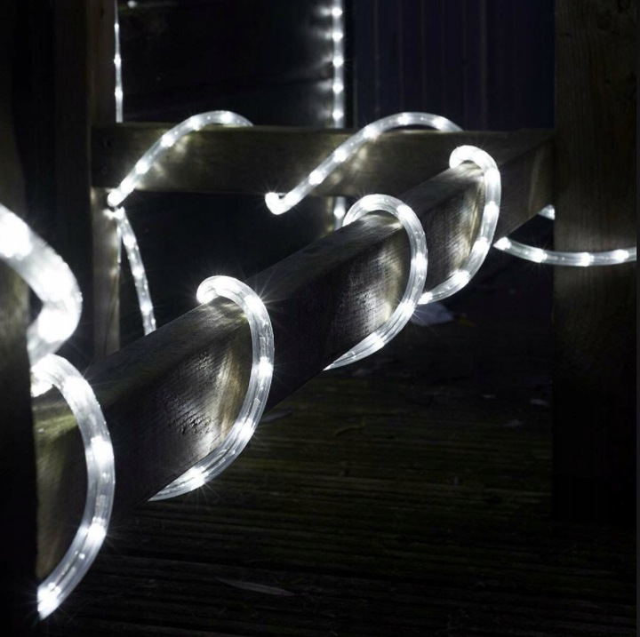 WĄŻ Świetlny 50m LED LAMPKI CHOINKOWE BIAŁY ZIMNY