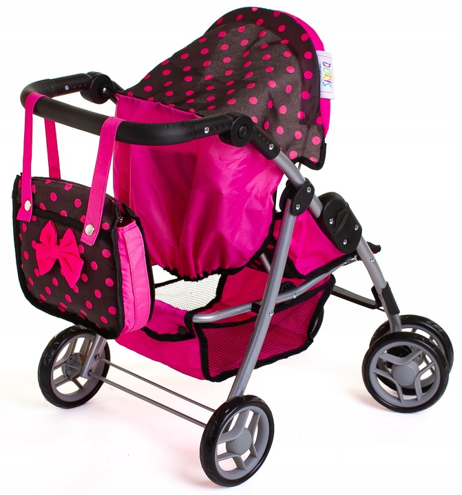 WÓZEK DLA LALEK spacerowy duża spacerówka TORBA PRZEWIJAK regulowana rączka