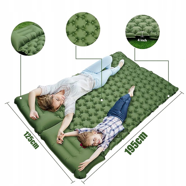 MATA SAMOPOMPUJĄCA KARIMATA DMUCHANA MATERAC 195X125 CM