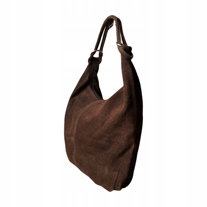 CZEKOLADOWA ZAMSZOWA TOREBKA WOREK BRĄZOWA TOREBKA ZAMSZ Vera Pelle