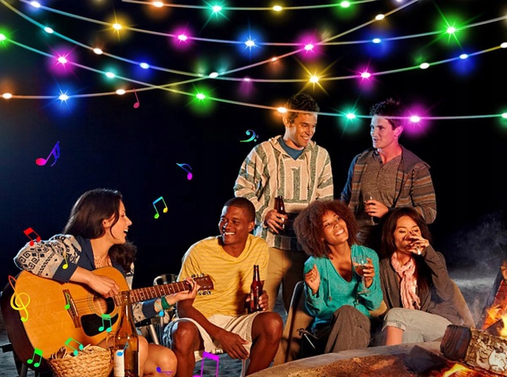 TAŚMA 200 LED INTELIGENTNE LAMPKI APLIKACJA BLUETOOTH PILOT STEROWANIE 20M