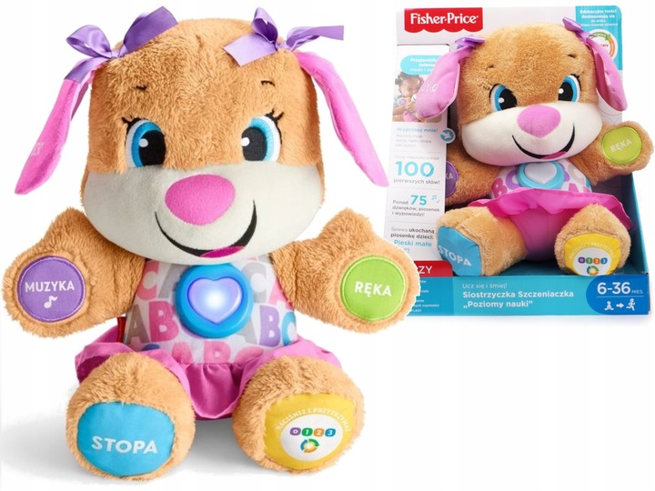 Ucz się i śmiej Siostrzyczka Szczeniaczka pluszak FPP63 Fisher Price