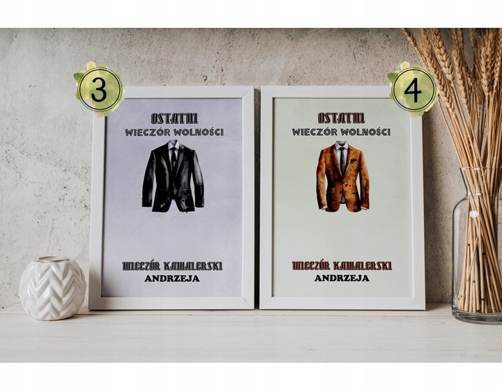 PREZENT NA WIECZÓR KAWALERSKI PAMIĄTKA OBRAZEK A4 IKWK