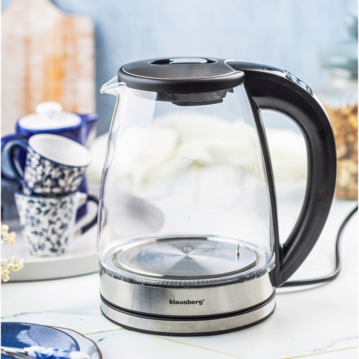 Czajnik elektryczny szklany Regulacja Temp. Klausberg KB-7887 1.8L LED LCD