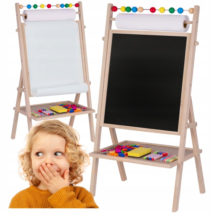 TABLICA EDUKACYJNA DLA DZIECKA +3 PAPIER DO RYSOWANIA PISANIA ZESTAW XXL