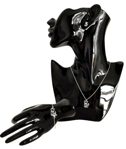 KOMPLET BIŻUTERII SREBRNEJ Z KOTKIEM KOTY KOTKI ORIGAMI 925 na prezent