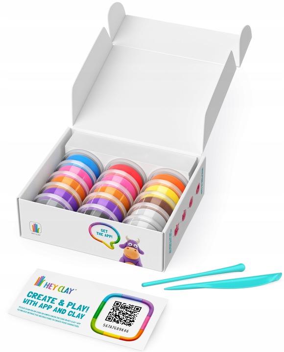 Masa Plastyczna Zestaw Zwierzątka HEY CLAY dla Dzieci+15 pojemników 4 lata+