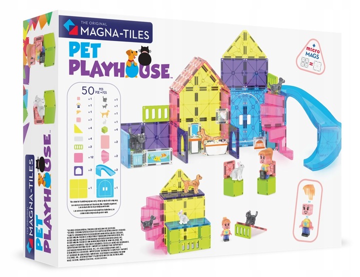 Plac Zabaw dla Zwierząt Klocki Magnetyczne 50 elementów - Magna-Tiles